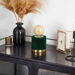 Lampes En Tissu-hofstein Lampe de table Weruga Vert, Laiton, 1 lumière