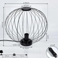 Lampes Vintages & Rétros-hofstein Lampe de table Wharua Noir, 1 lumière