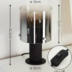 hofstein Lampe de table Wichita Noir, 1 lumière