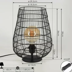 hofstein Lampe de table Yachats Noir, 1 lumière* Lampes À Poser