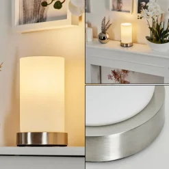 hofstein Lampe de table Youd Nickel mat, 1 lumière