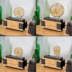 Lampes Industrielles-hofstein Lampe de table Yuma Écru, Noir, 1 lumière