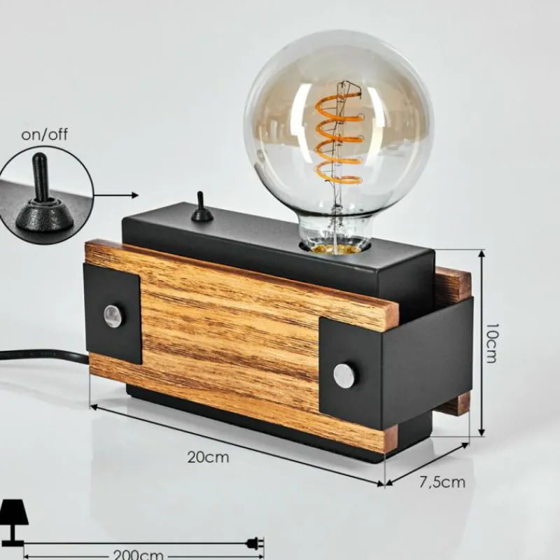 Lampes Industrielles-hofstein Lampe de table Yuma Écru, Noir, 1 lumière