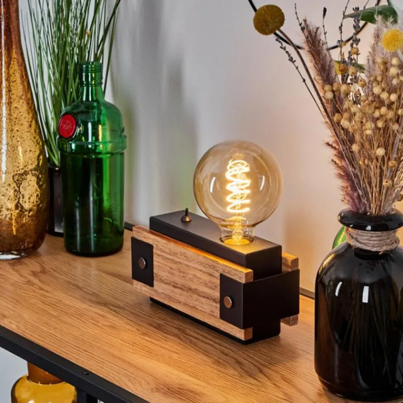 Lampes Industrielles-hofstein Lampe de table Yuma Écru, Noir, 1 lumière