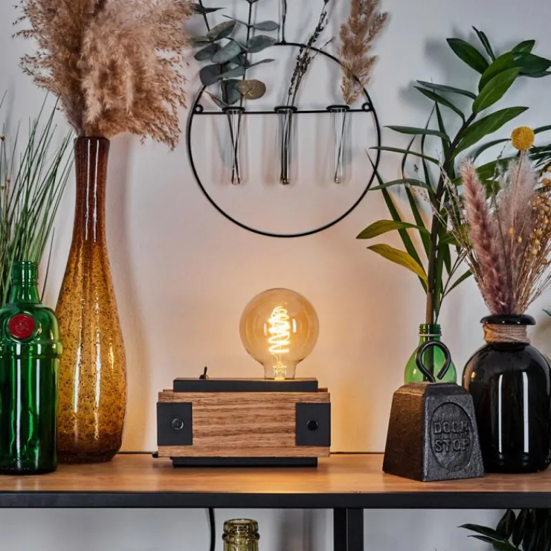 Lampes Industrielles-hofstein Lampe de table Yuma Écru, Noir, 1 lumière