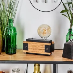 Lampes Industrielles-hofstein Lampe de table Yuma Écru, Noir, 1 lumière