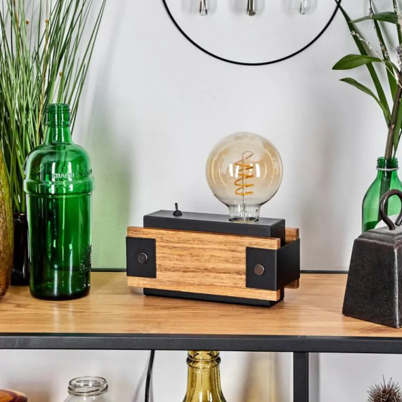 Lampes Industrielles-hofstein Lampe de table Yuma Écru, Noir, 1 lumière