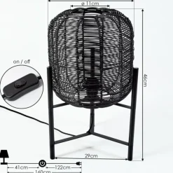 Luminaires Scandinaves-hofstein Lampe de table Zaracure Noir, 1 lumière