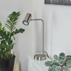 Luminaires Scandinaves-hofstein Lampe de table Zuoz Chrome, Nickel mat, 1 lumière