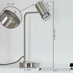 Luminaires Scandinaves-hofstein Lampe de table Zuoz Chrome, Nickel mat, 1 lumière