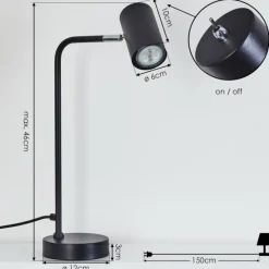 Luminaires Scandinaves-hofstein Lampe de table Zuoz Chrome, Noir, 1 lumière