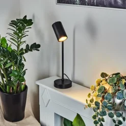 Luminaires Scandinaves-hofstein Lampe de table Zuoz Chrome, Noir, 1 lumière