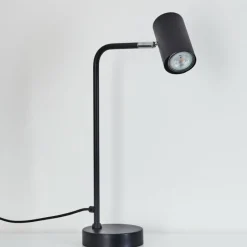 Luminaires Scandinaves-hofstein Lampe de table Zuoz Chrome, Noir, 1 lumière