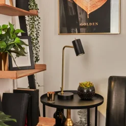 Luminaires Scandinaves-hofstein Lampe de table Zuoz Laiton, Noir, 1 lumière