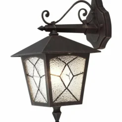 Luminaires Rustiques-Luminaires Globo Lighting Lampe d'extérieur Globo ATLANTA Brun, Rouille, Transparent, 1 lumière