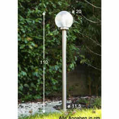 Luminaires Globo Lighting Lampe d'extérieur Globo BOWLE II Acier inoxydable, Transparent, 1 lumière