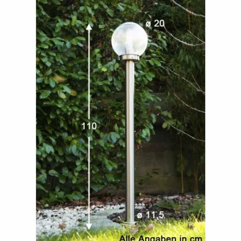 Luminaires Globo Lighting Lampe d'extérieur Globo BOWLE II Acier inoxydable, Transparent, 1 lumière