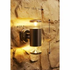 Luminaires Globo Lighting Lampe d'extérieur Globo CARME Acier inoxydable, 2 lumières