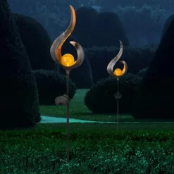 Luminaires Orientaux-Luminaires Globo Lighting Lampe d'extérieur Globo FLAMMO LED Bronze, 1 lumière