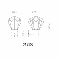 Luminaires Globo Lighting Lampe d'extérieur Globo HORACE Noir, 1 lumière, Détecteur de mouvement