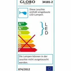 Luminaires Globo Lighting Lampe d'extérieur Globo RINAH LED Gris, 2 lumières