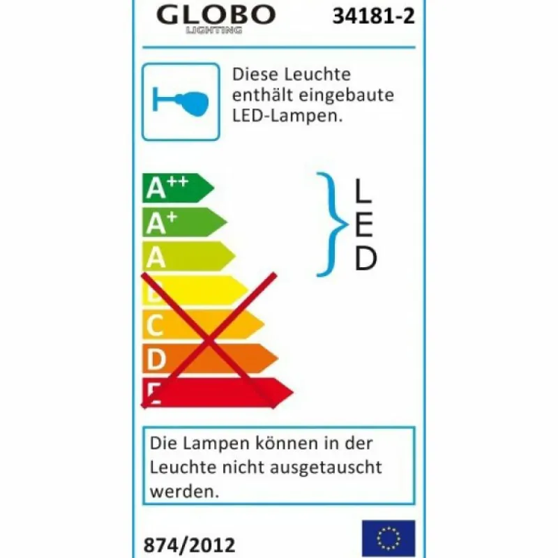 Luminaires Globo Lighting Lampe d'extérieur Globo RINAH LED Gris, 2 lumières