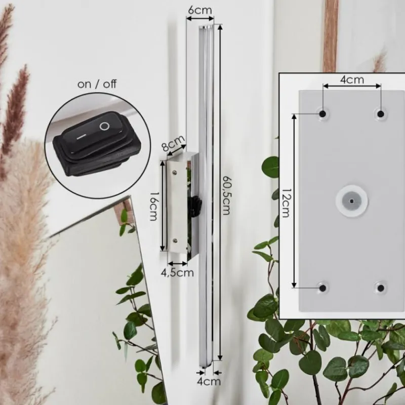 hofstein lampe miroir Aspers LED Chrome, 1 lumière* Appliques