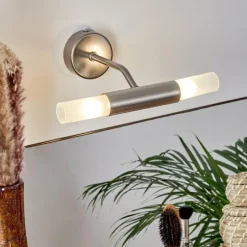 hofstein lampe miroir Regensdorf Nickel mat, 2 lumières