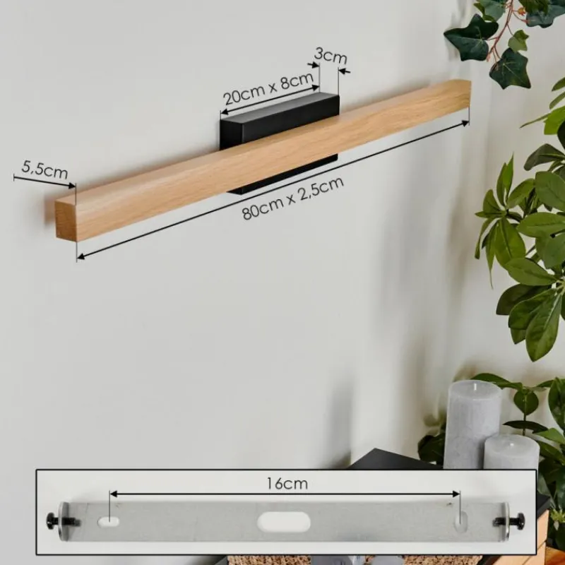 Luminaires Scandinaves-hofstein lampe miroir Borobia LED Noir, 1 lumière