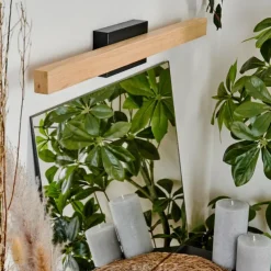 Luminaires Scandinaves-hofstein lampe miroir Borobia LED Noir, 1 lumière