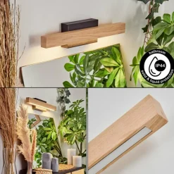 Luminaires Scandinaves-hofstein lampe miroir Borobia LED Noir, 1 lumière