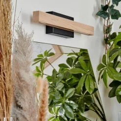 Luminaires Scandinaves-hofstein lampe miroir Borobia LED Noir, 1 lumière