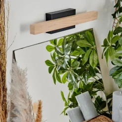 Luminaires Scandinaves-hofstein lampe miroir Borobia LED Noir, 1 lumière