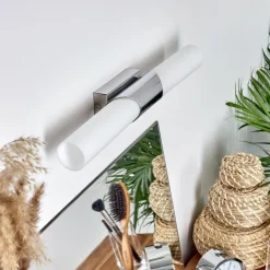 hofstein lampe miroir Morges Brun foncé, Nickel mat, 2 lumières