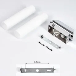 hofstein lampe miroir Morges Brun foncé, Nickel mat, 2 lumières