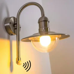 hofstein Lampe murale d'extérieur Elima Acier inoxydable, 1 lumière, Détecteur de mouvement