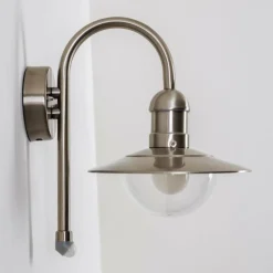 hofstein Lampe murale d'extérieur Elima Acier inoxydable, 1 lumière, Détecteur de mouvement