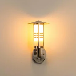 hofstein Lampe murale d'extérieur Forli Acier inoxydable, 1 lumière, Détecteur de mouvement