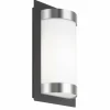 Luminaires LCD Lampe murale d'extérieur LCD LED Acier inoxydable, Noir, 1 lumière