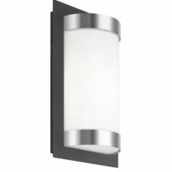 Luminaires LCD Lampe murale d'extérieur LCD LED Acier inoxydable, Noir, 1 lumière