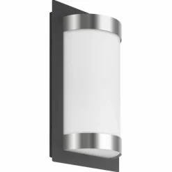Luminaires LCD Lampe murale d'extérieur LCD LED Acier inoxydable, Noir, 1 lumière