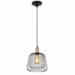 Lampes Industrielles-Luminaires Trio Lampe pendante Trio Sanna Cuivre, Noir, 1 lumière