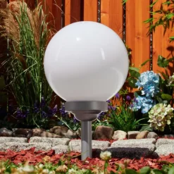 hofstein lampe solaire Kanganbou LED Argenté, 4 lumières, Changeur de couleurs