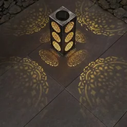 Luminaires Orientaux-hofstein lampe solaire Ajman LED Cuivre, Argenté, 1 lumière