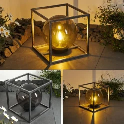 Lampes Vintages & Rétros-hofstein lampe solaire Albuquerque LED Argenté, 1 lumière