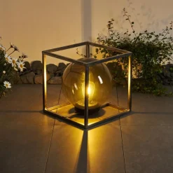 Lampes Vintages & Rétros-hofstein lampe solaire Albuquerque LED Argenté, 1 lumière