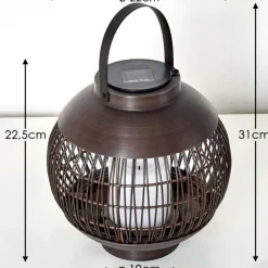 hofstein lampe solaire Aosta LED Brun, 1 lumière