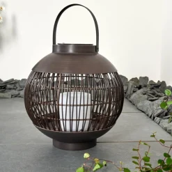 hofstein lampe solaire Aosta LED Brun, 1 lumière