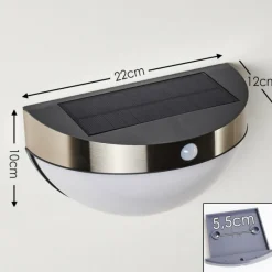 hofstein Lampe solaire Basra LED Chrome, 1 lumière, Détecteur de mouvement