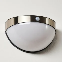 hofstein Lampe solaire Basra LED Chrome, 1 lumière, Détecteur de mouvement